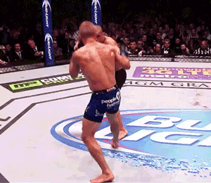 MMA fighter using footwork